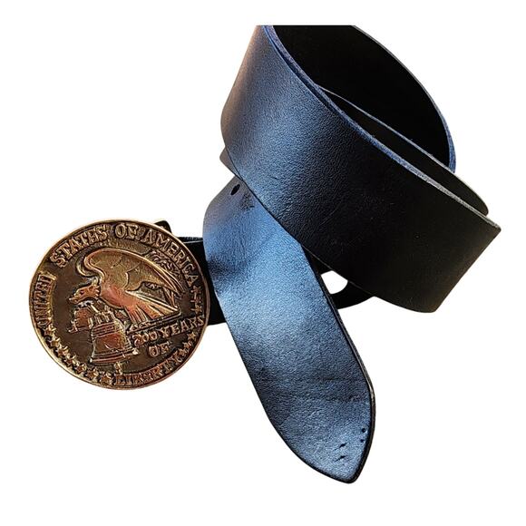 VTG United States of America 200 Years of Liberty Detachable Buckle & Black Belt - Picture 1 of 5